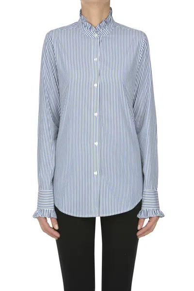 Nili Lotan Lydia Striped Shirt In Blue
