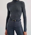 Nili Lotan Lynnette Turtleneck In Charcoal Grey In Black