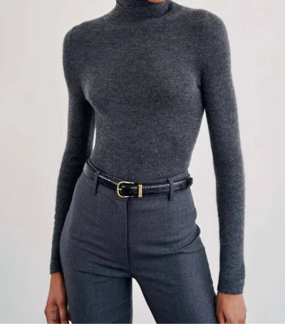 Nili Lotan Lynnette Turtleneck In Charcoal Grey In Black