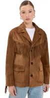 Nili Lotan Maelle Fringed Suede Jacket In Martora