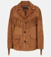 Nili Lotan Maelle Fringed Suede Jacket In Martora