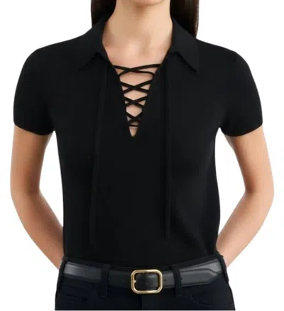 Nili Lotan Magdalena Short Sleeve Sweater In Black