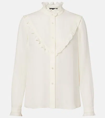 Nili Lotan Marcela Ruffled Silk Shirt In White