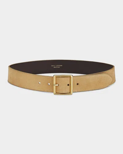 Nili Lotan Marcela Suede Belt In Yellow