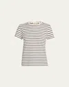 Nili Lotan Mariela Crew-neck Tee In Navy/ivory Stripe