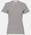 Nili Lotan Mariela Striped Cotton Jersey T-shirt In Black