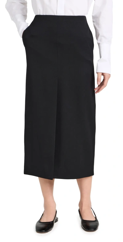 Nili Lotan Virgin Wool Midi Skirt In Black