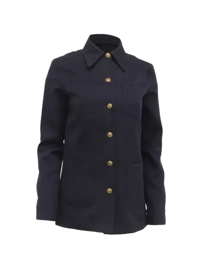 Pre-owned Nili Lotan Marine Button-down Jacket In Black