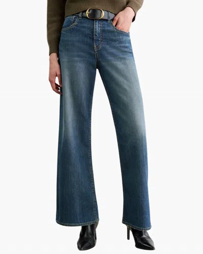 Nili Lotan Marlene Wide Leg Jean In Classic Wash In Blue