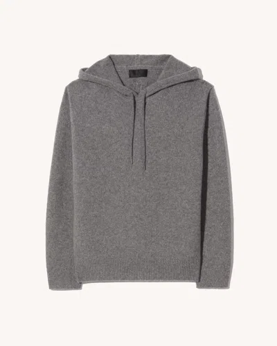 Nili Lotan Marlon Knit Hoodie In Grey Melange