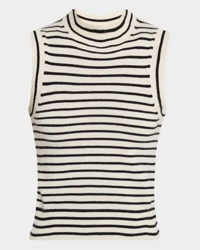 Nili Lotan Masha Striped Cashmere Tank Sweater In White