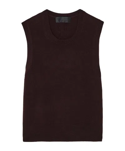 Nili Lotan May Cashmere Knitted Vest In Burgundy