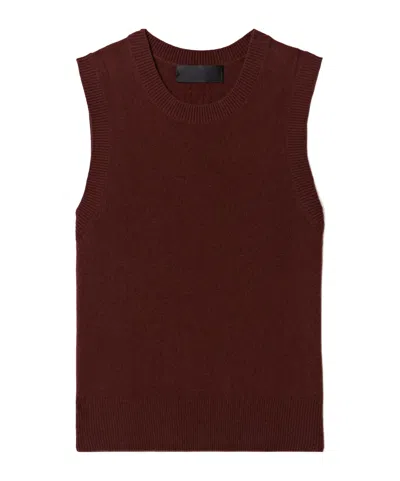 Nili Lotan May Cropped Cashmere Tank In Burgundy