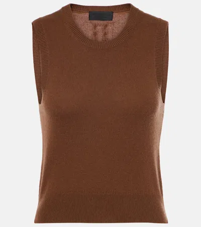 Nili Lotan May Knitted Cashmere Tank Top In Brown