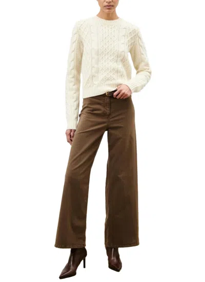 Nili Lotan Megan Corduroy Mid Rise Wide Leg Pants In Cigar Brown