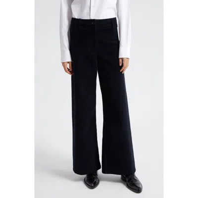 Nili Lotan Megan Corduroy Wide Leg Pants In Midnight