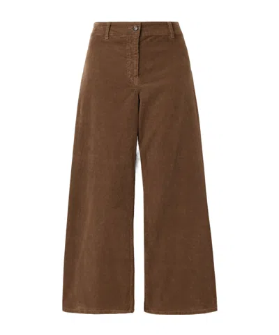 Nili Lotan Megan Cotton-blend Corduroy Wide-leg Pants In Brown