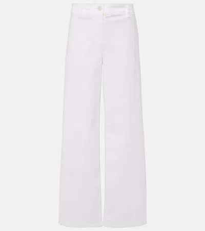 Nili Lotan Megan Cotton Twill Wide-leg Pants In White
