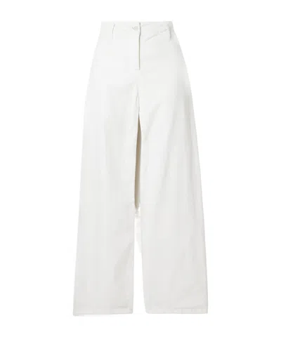 Nili Lotan Megan High Waist Wide Leg Track Pants In White