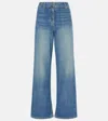 Nili Lotan Megan Mid-rise Wide-leg Jeans In Blue