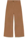 Nili Lotan Emerson Mid-rise Cotton Barrel-leg Pants In Brown