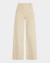 Nili Lotan Megan Wide-leg Corduroy Pants In Ecru