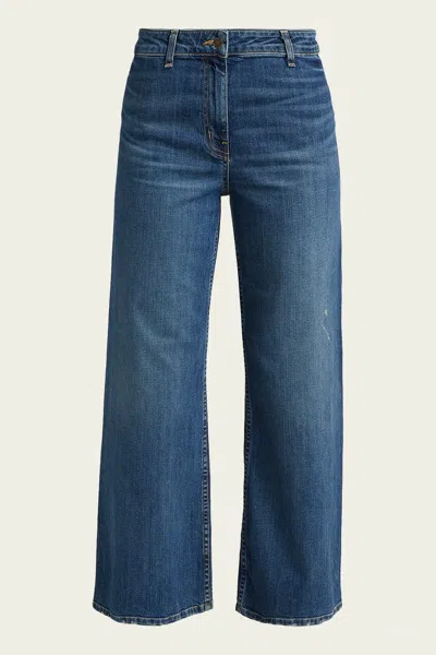 Nili Lotan Megan Wide-leg Jeans In Classic Wash In Blue