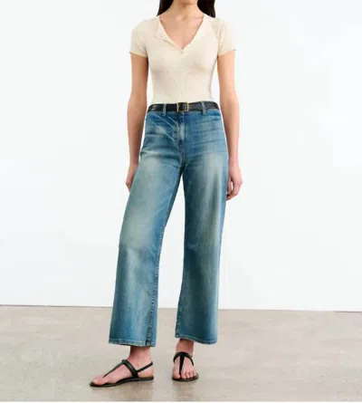 Nili Lotan Megan Wide Leg Jeans In Summer Wash In Blue