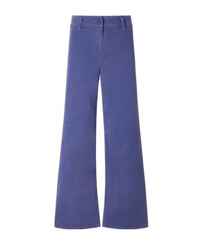 Nili Lotan Megan Cotton-blend Wide-leg Pants In Blue