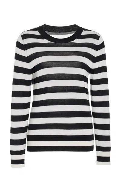 Nili Lotan Meir Merino Wool And Silk-blend Jumper In Stripe