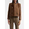 Nili Lotan Melanie Cropped Wool-blend Jacket In Saddle Check