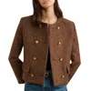 Nili Lotan Melanie Cropped Wool-blend Jacket In Brown