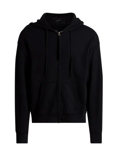 Nili Lotan Men's Brian Zip-front Cotton Hoodie In Black
