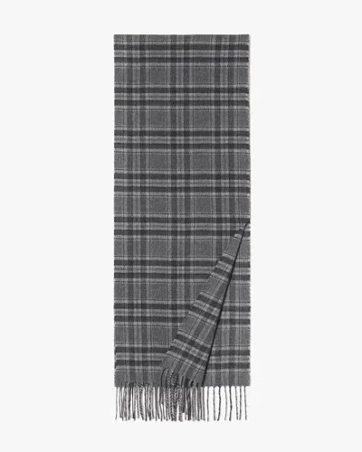 Nili Lotan Men's Cashmere Woven Scarf Charcoal Tartan Plaid, Os - 100% Cashmere In Gray