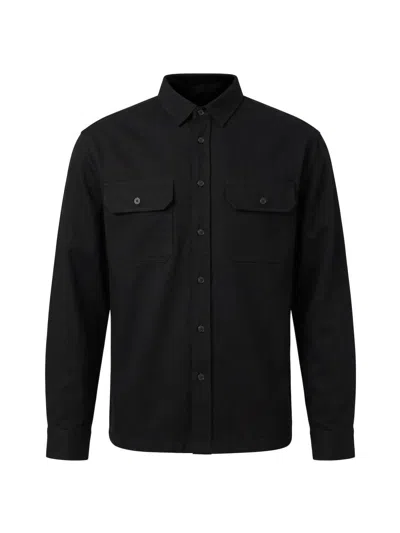 Nili Lotan Men's Evander Cotton-linen Shirt Jacket In Black
