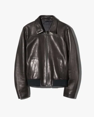 Nili Lotan Men's Hammond Leather Jacket Black, S In Brown