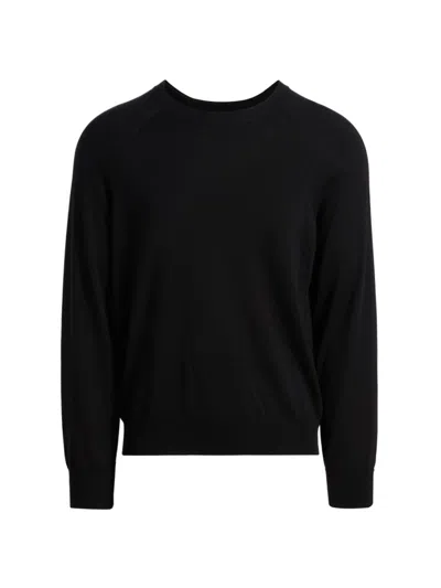 Nili Lotan Men's Reggie Crewneck Silk-cotton Sweater In Black