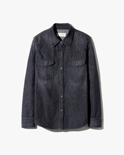 Nili Lotan Men's Travis Denim Shirt Faded Black Wash, M - 100% Cotton