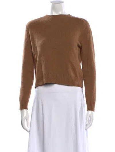 Pre-owned Nili Lotan Merino Wool Crew Neck Sweater In Brown