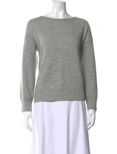 Pre-owned Nili Lotan Merino Wool Crew Neck Sweater In Gray