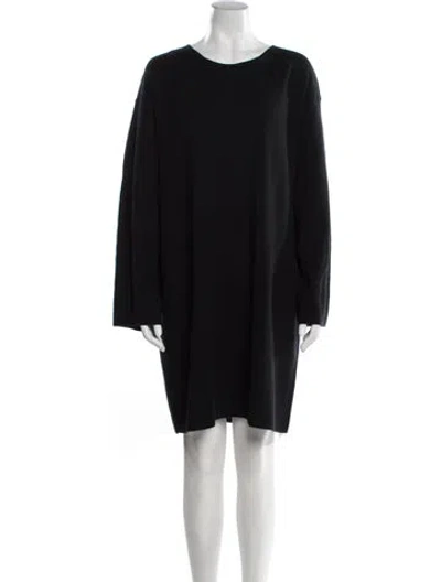 Pre-owned Nili Lotan Merino Wool Mini Dress In Black