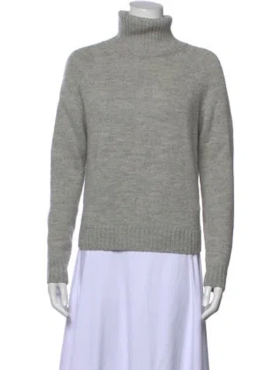 Pre-owned Nili Lotan Merino Wool Turtleneck Sweater In Grey