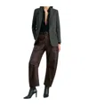 Nili Lotan Mid-rise Barrel Leg Lammleder-hose Shon Leather In Black