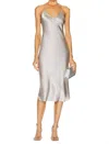 NILI LOTAN MIDI CAMI DRESS IN STORM GREY