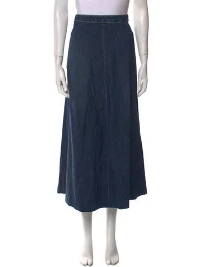 Pre-owned Nili Lotan Midi Length Skirt In Blue