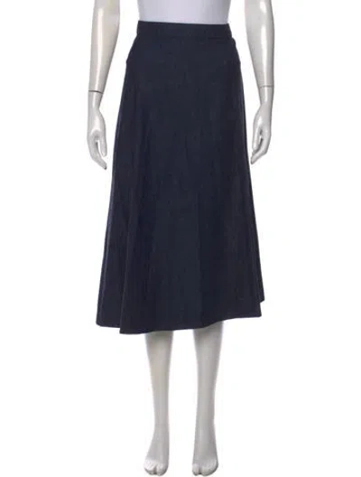 Pre-owned Nili Lotan Midi Length Skirt In Blue