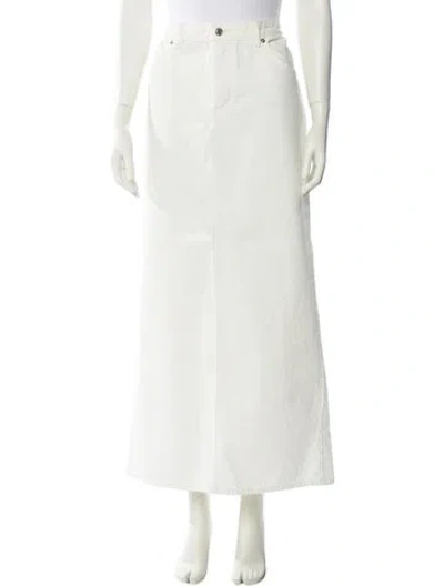Pre-owned Nili Lotan Midi Length Skirt In White