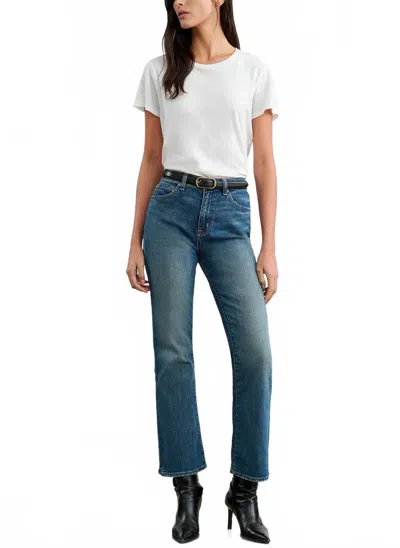 Nili Lotan Mid-rise Boot Cut Jean In Classic Wash In Blue