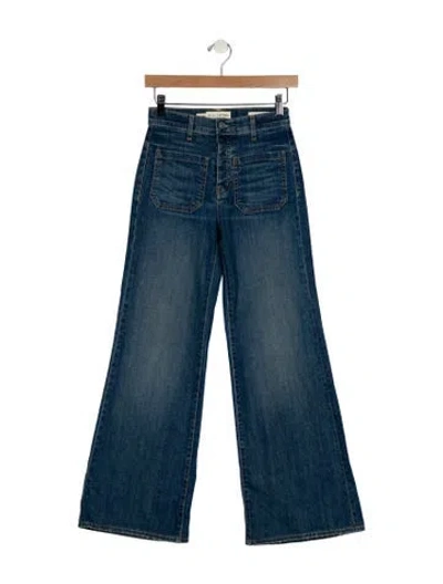 Pre-owned Nili Lotan Mid-rise Flared Jeans In Blue
