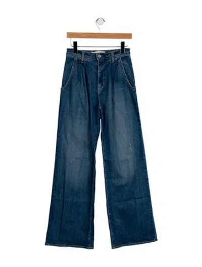 Pre-owned Nili Lotan Mid-rise Flared Jeans In Blue